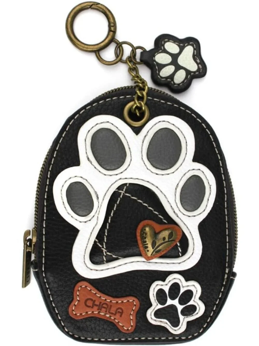 RFID Mini Coin Purse Keychain - Women's Card Holder & Coin Accessory - Black